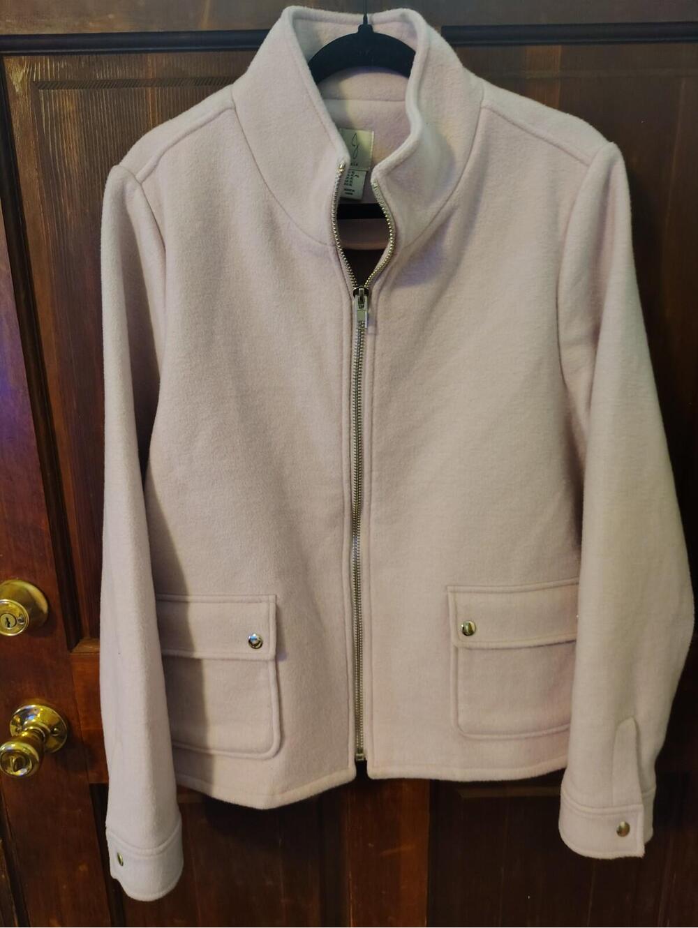 Joie Pink Wool Blend Bomber Utility Jacket Women's Medium Blush Coat
